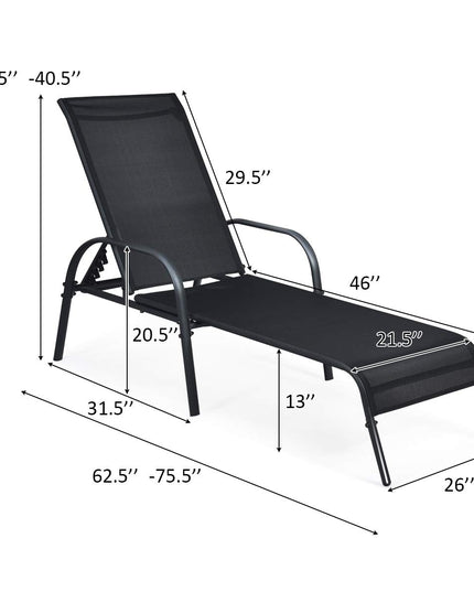 Giantex 2 Pcs Outdoor Chaise Lounge Chair