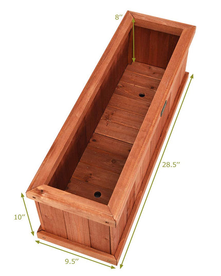 Raised Garden Bed Flower or Vegetable Planter (28" L X 9" W X 10" H)