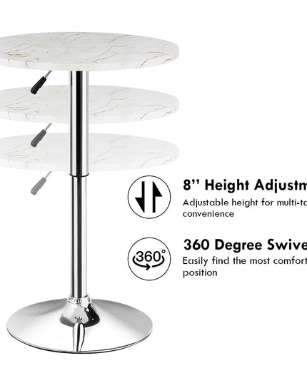 Round Pub Table Height Adjustable, 360 Swivel Cocktail Pub Table