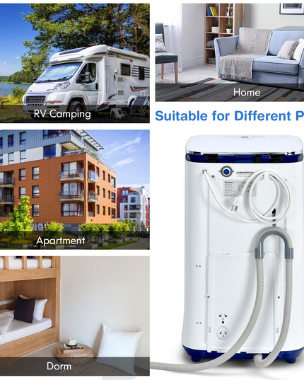 Full Automatic Washing Machine, 2 In 1 Laundry Washer for Apartment
