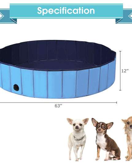 Giantex Foldable Pet Swimming Pool Dog Bath Pool with Anti-Slip Bottom