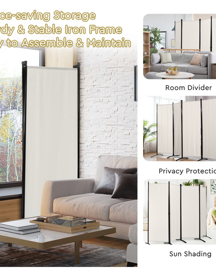 Giantex 4 Panel Room Divider, 5.6Ft Folding Screen, Home Office Freestanding Tall Partition