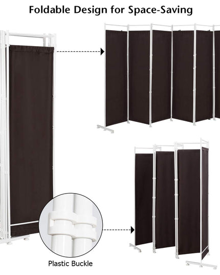 Giantex 6 Panel Room Divider, 6 Ft Folding Screen with Steel Support Base