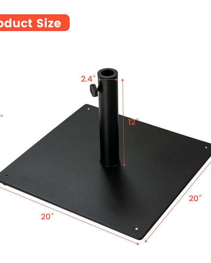 Giantex Square Umbrella Base, Steel Heavy Duty Patio Market Umbrella Stand (20/25 Inch) - Giantexus