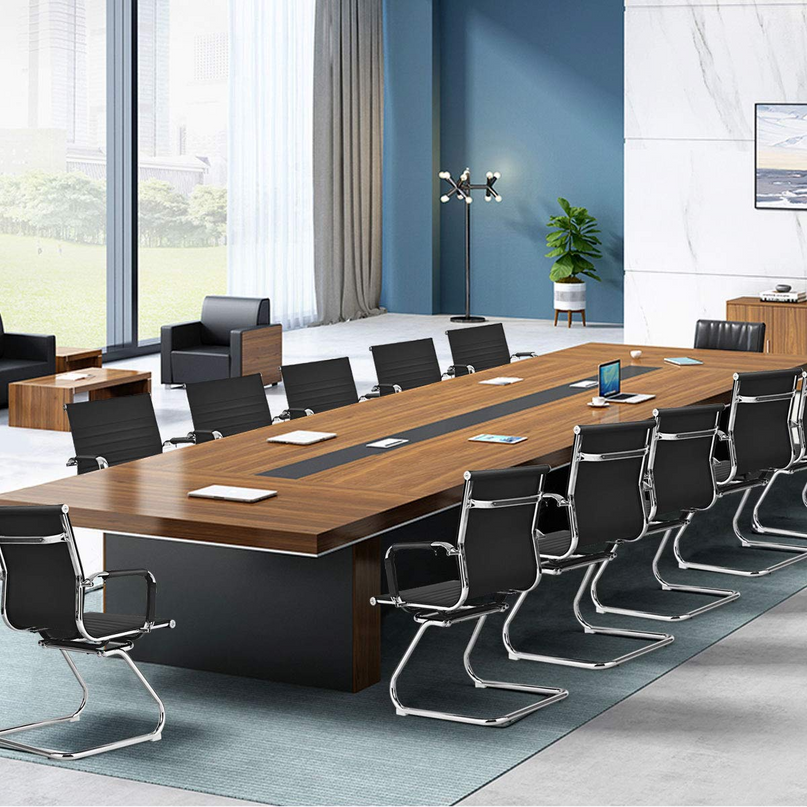 Giantex Conference Chair Set of 4 Heavy Duty PU Leather W/Protective Arm Sleeves
