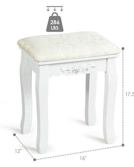 Giantex Vanity Stool Makeup Bench Dressing Stools Retro Wave Foot Floor Pad