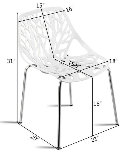 Giantex Set of 6 Modern Dining Chairs w/Plastic Feet Pads