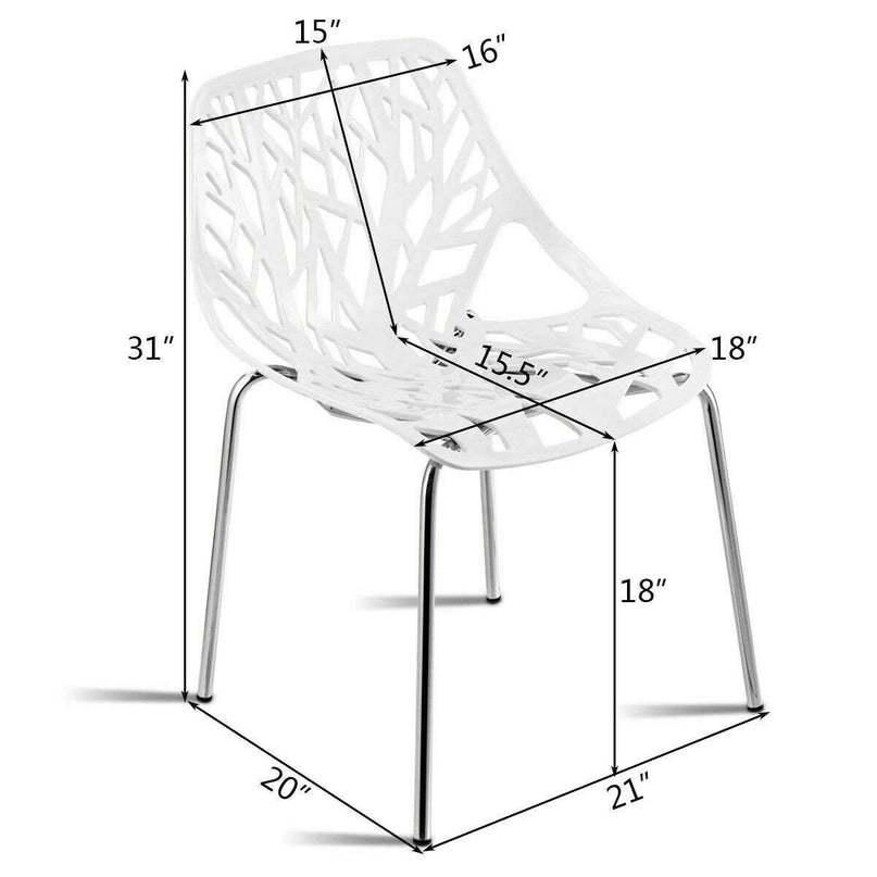 Giantex Set of 6 Modern Dining Chairs w/Plastic Feet Pads