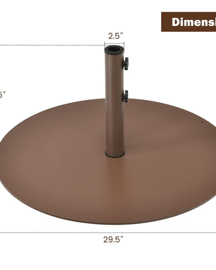 Giantex Patio Umbrella Base, 59 LBS Heavy-Duty Round Umbrella Stand, 29.5 Inch/Brown/Round - Giantexus