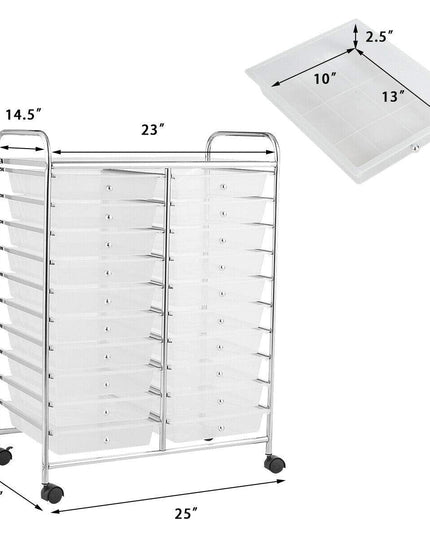 Giantex Storage Drawer Carts, 20-Drawer Organizer, Utility Cart on Wheels