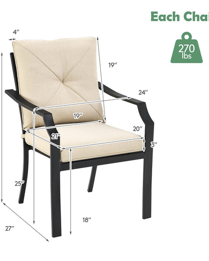 Giantex 4 Pieces Patio Chairs, Outdoor Lawn Chairs with Removable Cushions