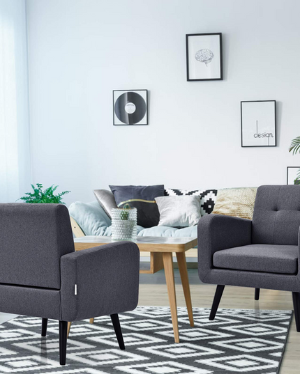 Set of 2 Modern Upholstered Accent Chairs - Giantex