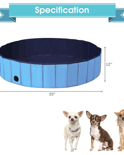 Giantex Foldable Pet Swimming Pool Dog Bath Pool with Anti-Slip Bottom