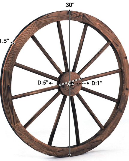 Giantex 30-Inch Set of Two Decorative Wooden Wheel