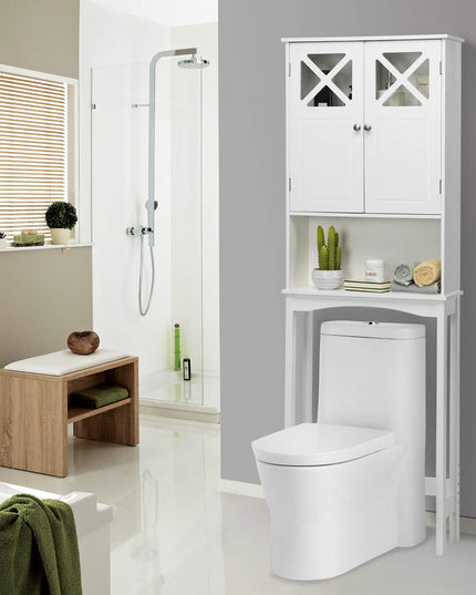Over-The-Toilet Bathroom Space Saver with Adjustable Shelf