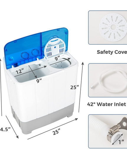 Dorm Apartment Semi-Automatic Twin Tub Mini Washer
