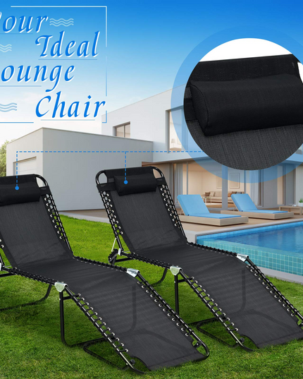 Giantex Outdoor Chaise Lounge Adjustable Sunbathing Seat