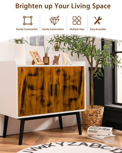 Giantex Floor Storage Cabinet Buffets Sideboard Vintage Accent Cabinet