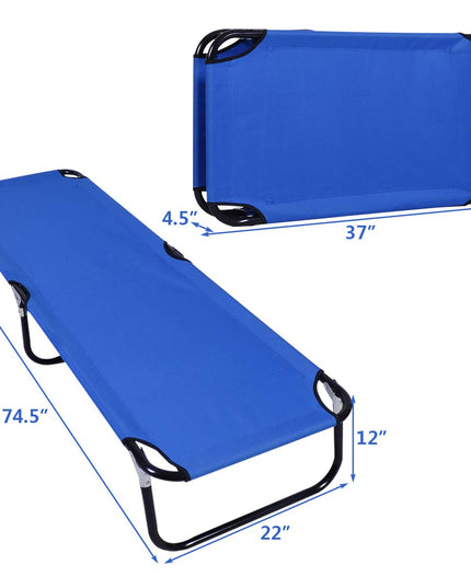 Giantex Blue Folding Camping Bed Outdoor Portable Army Military Camping Bed