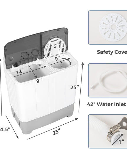 Dorm Apartment Semi-Automatic Twin Tub Mini Washer
