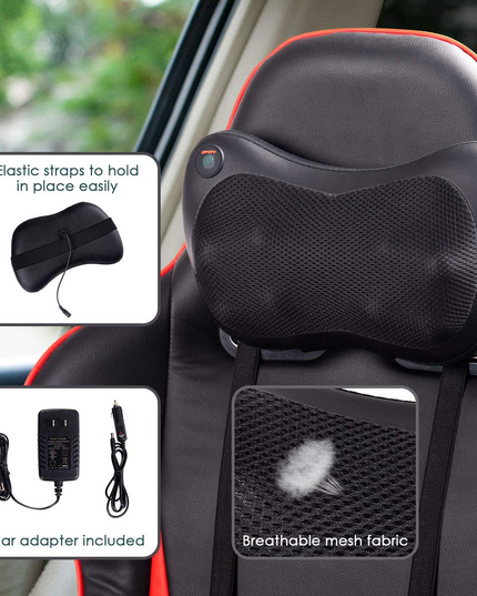 Giantex Shiatsu Back Neck Massager with Heat, Kneading Massage Pillow for Muscle Pain Relief