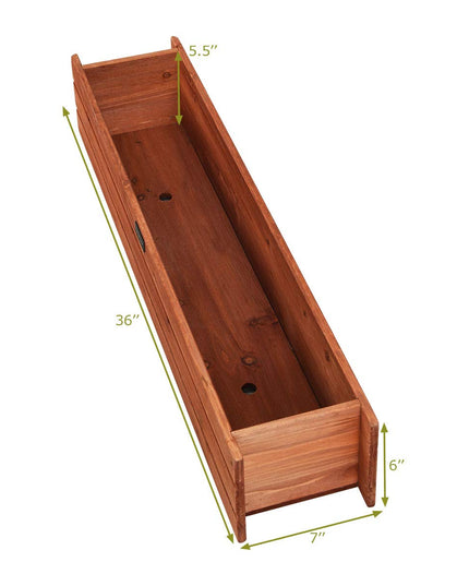 Raised Garden Bed Flower or Vegetable Planter (36" L X 7" W X 6" H)