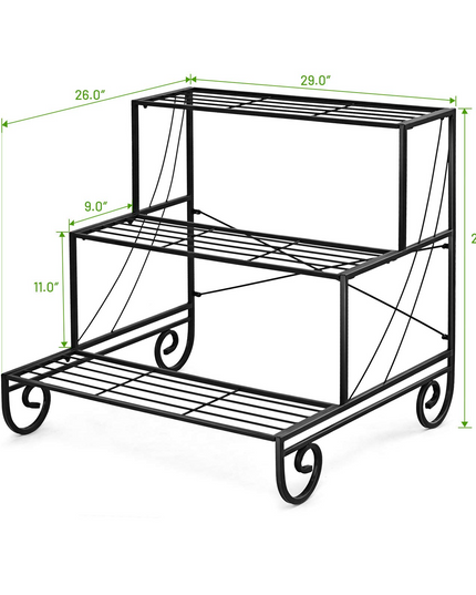 Giantex 3 Tier Metal Plant Stand, Stair Style Flower Pot Holder