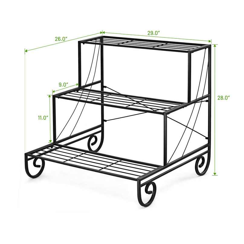 Giantex 3 Tier Metal Plant Stand, Stair Style Flower Pot Holder