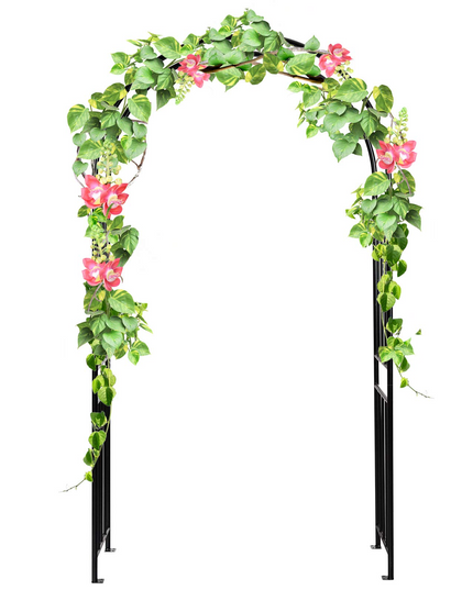 Giantex 7.2Ft Garden Arch, Outdoor Steel Arbor w/Stakes