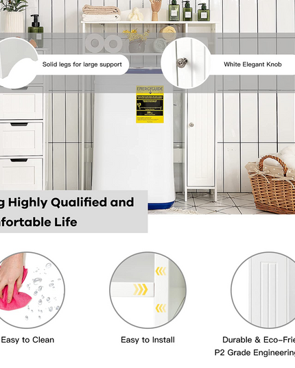 Giantex Over-The-Toilet Storage Rack, Bathroom Freestanding Space Saver with 1-Door Side Storage Cabinet