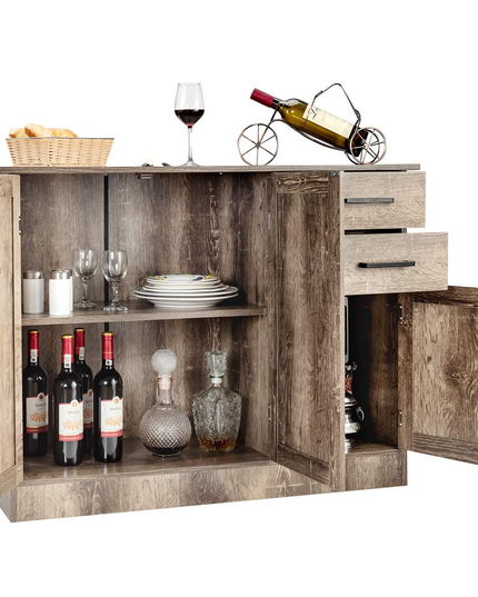Giantex Buffet Server Sideboard Storage Cabinet Console Table Utensils Organizer