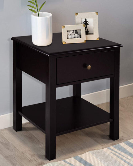 Giantex Nightstand W/Drawer and Shelf, Stable Frame Storage Cabinet