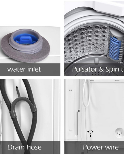 Portable 8 lbs Load Capacity Compact Full-Automatic Laundry