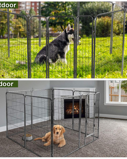 Giantex 8 Panel Pet Playpen with Door, Foldable Dog Exercise Pen (40")