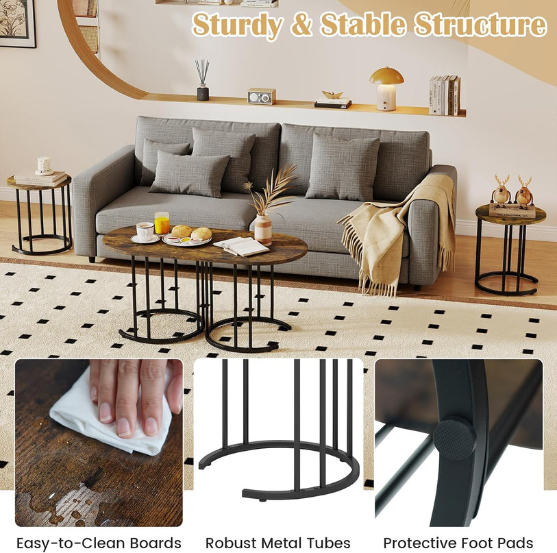 Giantex Nesting Coffee Table Set of 3