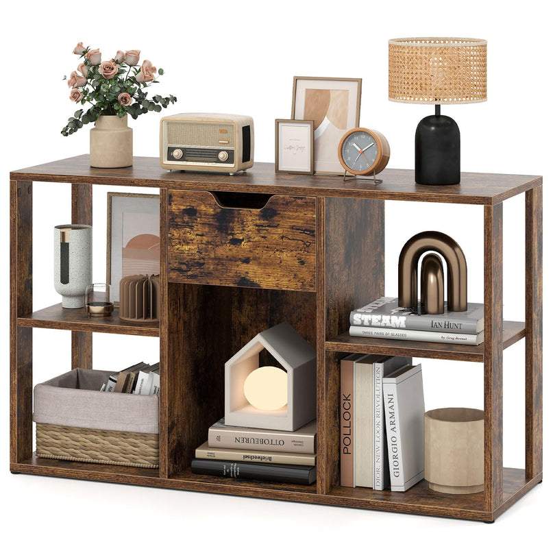GIANTEX 3-Tier Cube Storage Shelf with 5 Open Cubbies & Drawer (1/2)