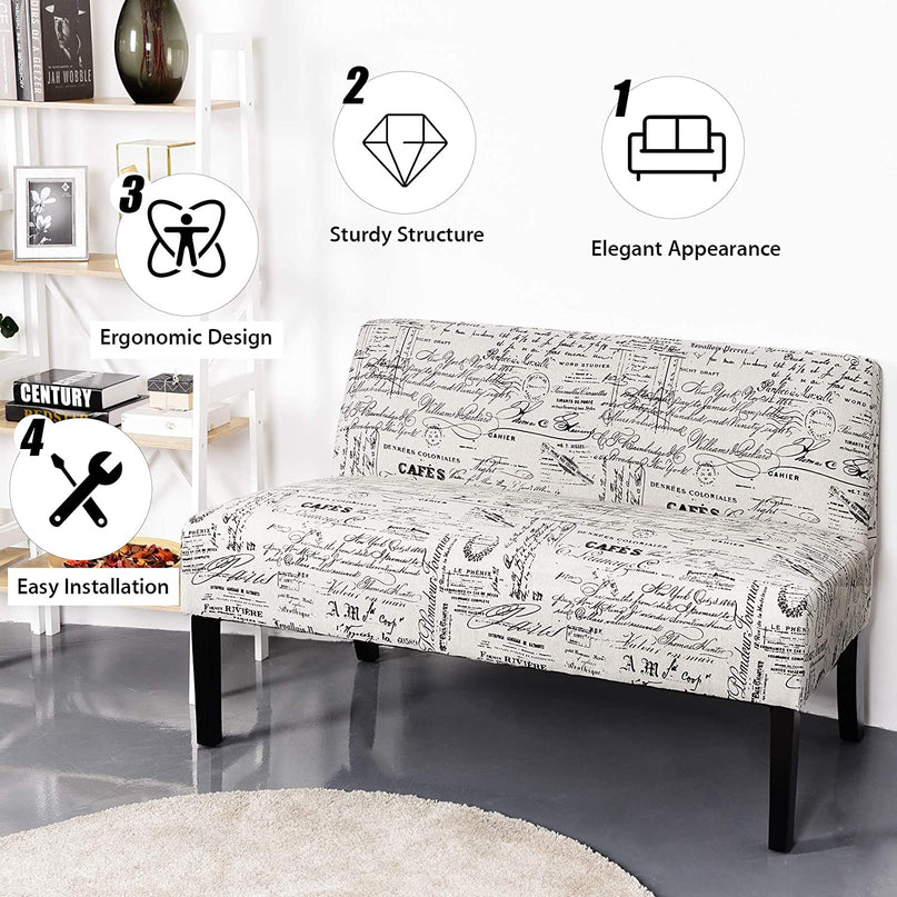 Armless Loveseat Sofa Modern Sofa Chair - Giantexus