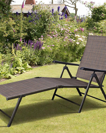 Set of 2 Chaise Lounge Chair with 5 Adjustable Reclining Positions