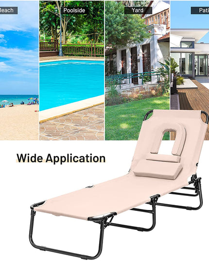 Beach Lounge Chair Chaise Lounge Chairs - Giantexus
