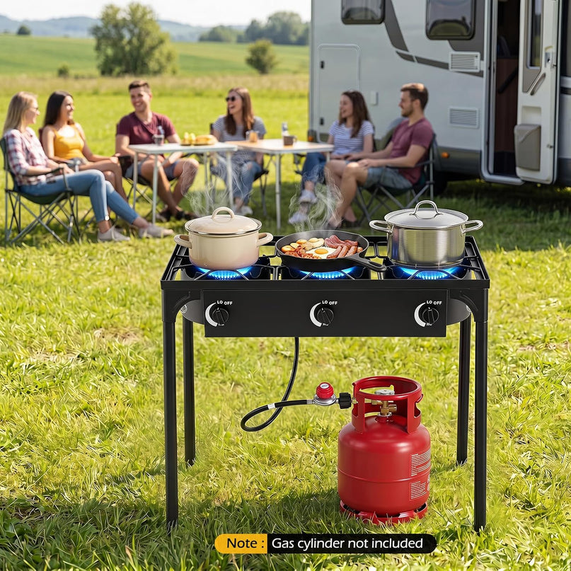 Giantex 3 Burner Propane Burner, 240,000 BTU High Pressure Gas Stove