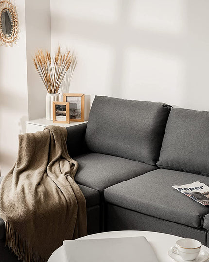 Convertible Sectional Sofa Couch, Modern L-Shaped Sectional Couch 3-Seat Sofa