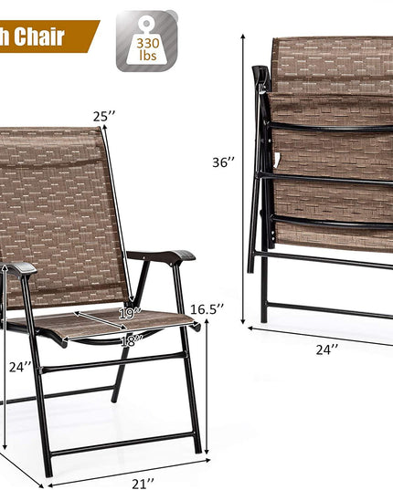 2-Pack Patio Dining Chairs, Portable Folding Chairs - Giantexus