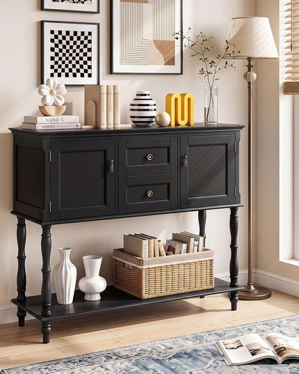 GIANTEX Narrow Console Table with 2 Drawers & 2 Door Cabinets