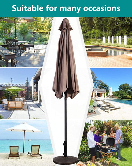 10ft Outdoor Patio Umbrella, Market Table umbrella w/ Tilt Adjustment and Crank, 180G Polyester - Giantexus