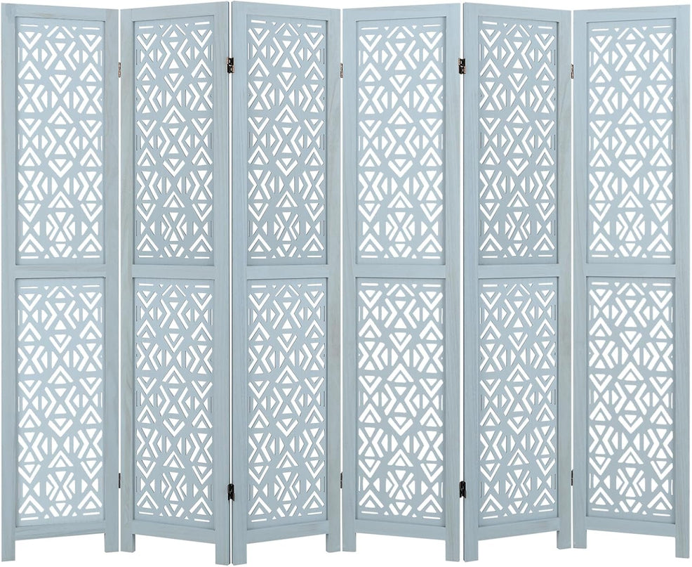 Giantex Room Divider 4/6 Panels - Boho Room Dividers with Carved Cutout Pattern & Solid Wood Frame, Fully Assembled
