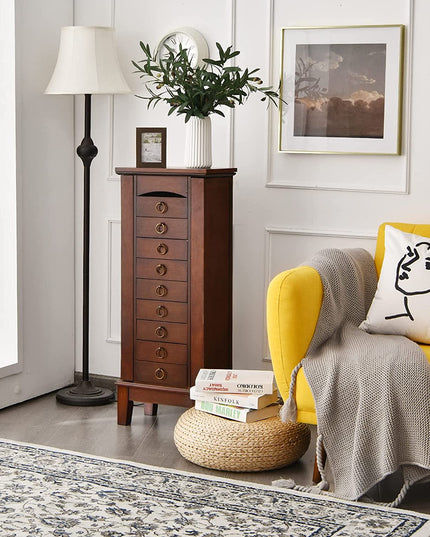 Jewelry Cabinet with Top Compartment Bedroom Armoire with Large Storage