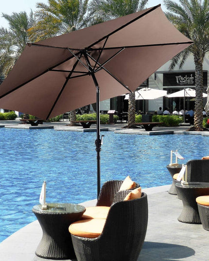 Giantex 9ft Patio Umbrella Outdoor, Market Table Umbrella w/ Push Button Tilt and Crank - Giantexus