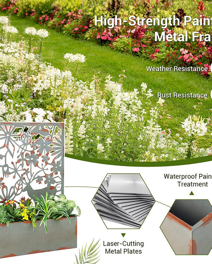 Giantex Raised Garden Bed with Trellises, Freestanding Retro Planter Boxes Set of 2