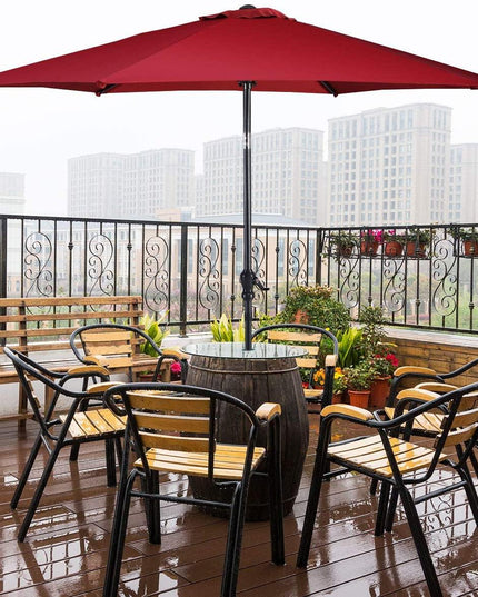 10ft Outdoor Patio Umbrella, Market Table umbrella w/ Tilt Adjustment and Crank, 180G Polyester - Giantexus