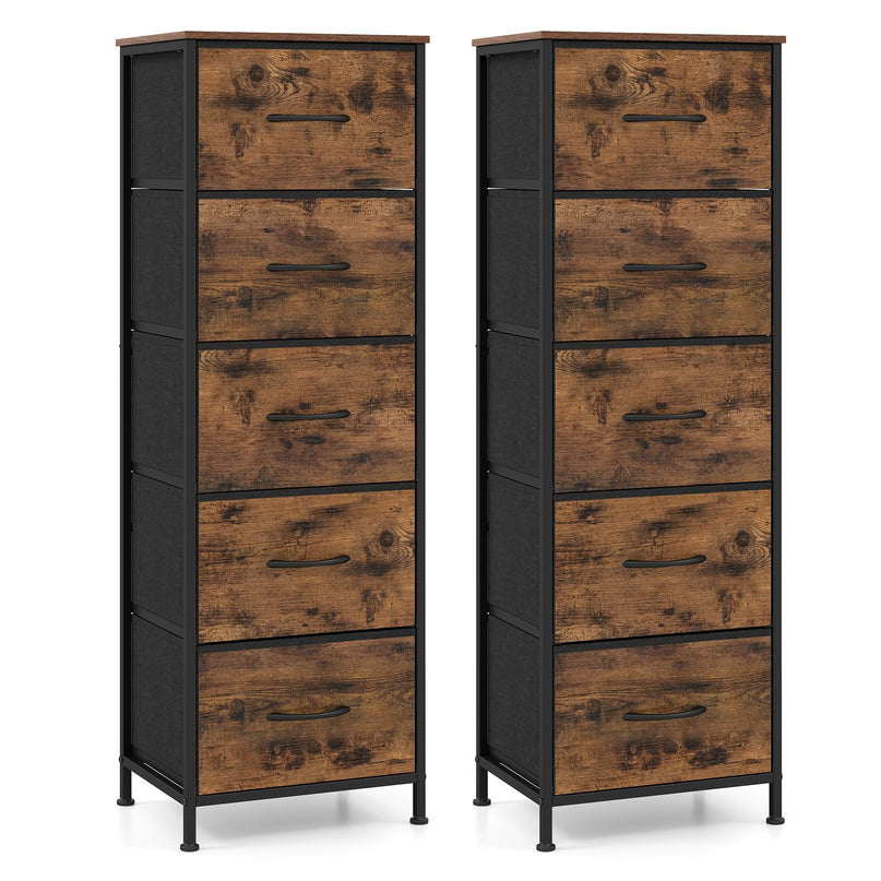 GIANTEX 3/4/5 Drawers Dresser Nightstand with Heavy-Duty Metal Frame (1/2)